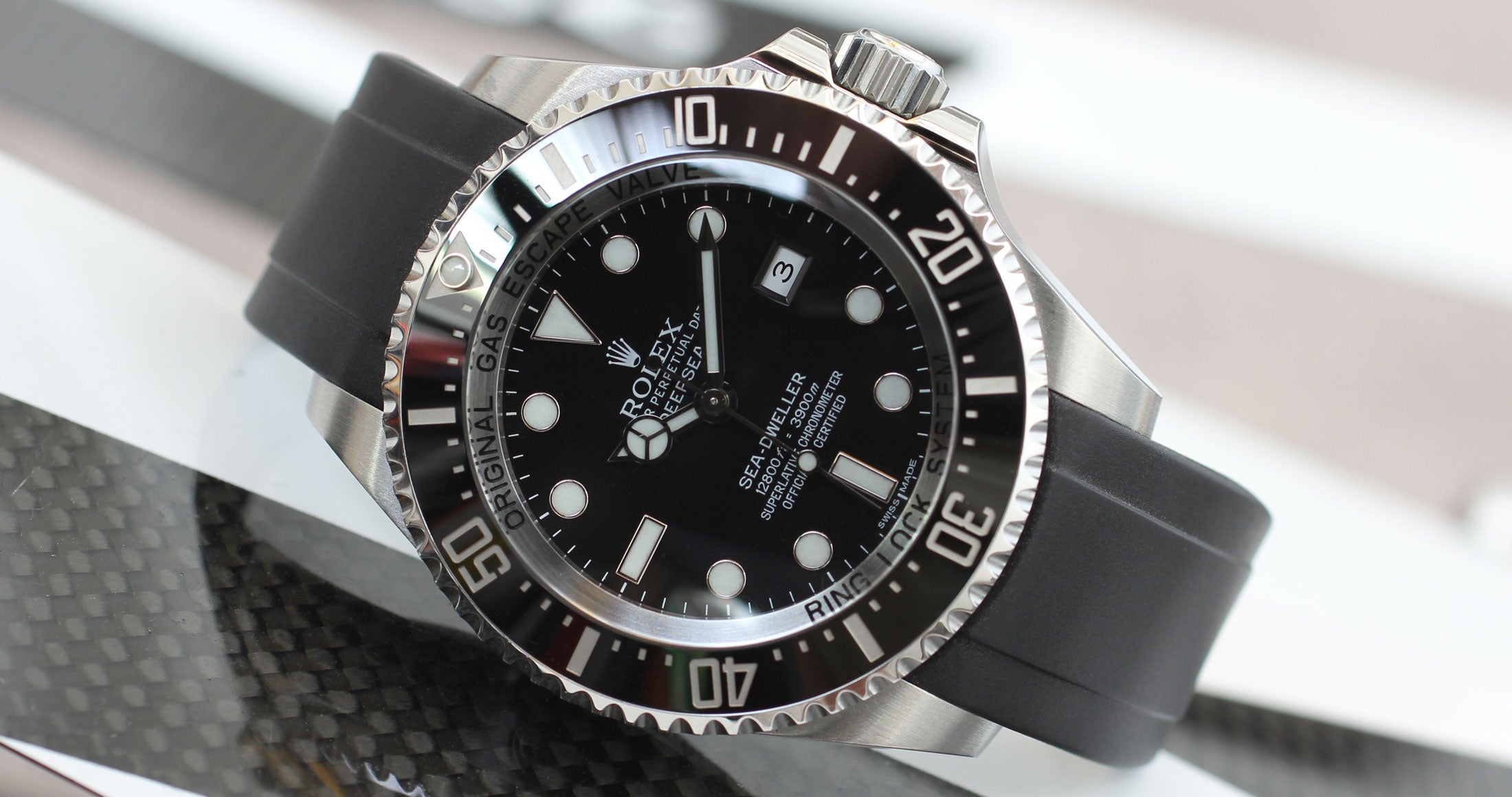 Rolex deepsea discount with rubber strap