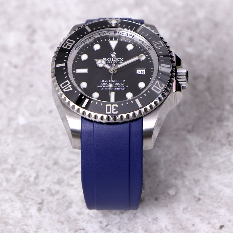 Curved End Rubber Strap for Rolex Deepsea Sea Dweller Watch Everest Bands