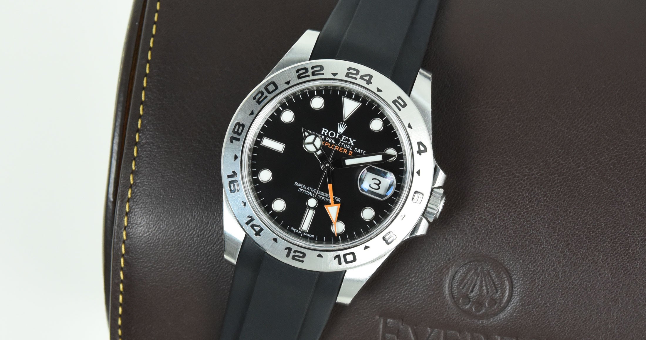 Rolex explorer rubber on sale band