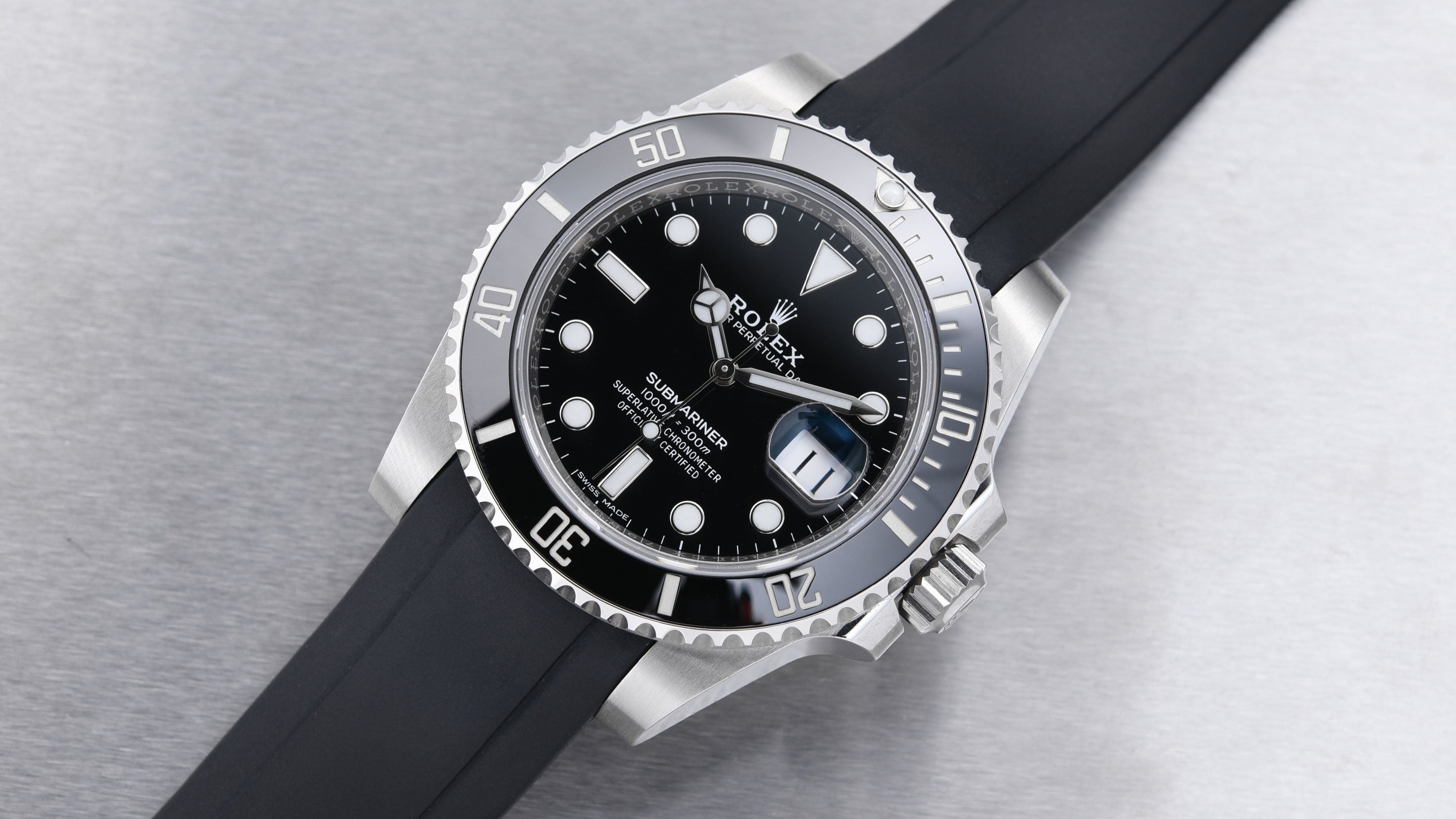 Rolex with black online strap