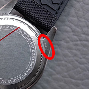 Tudor model numbers are engraved on the back of the lugs