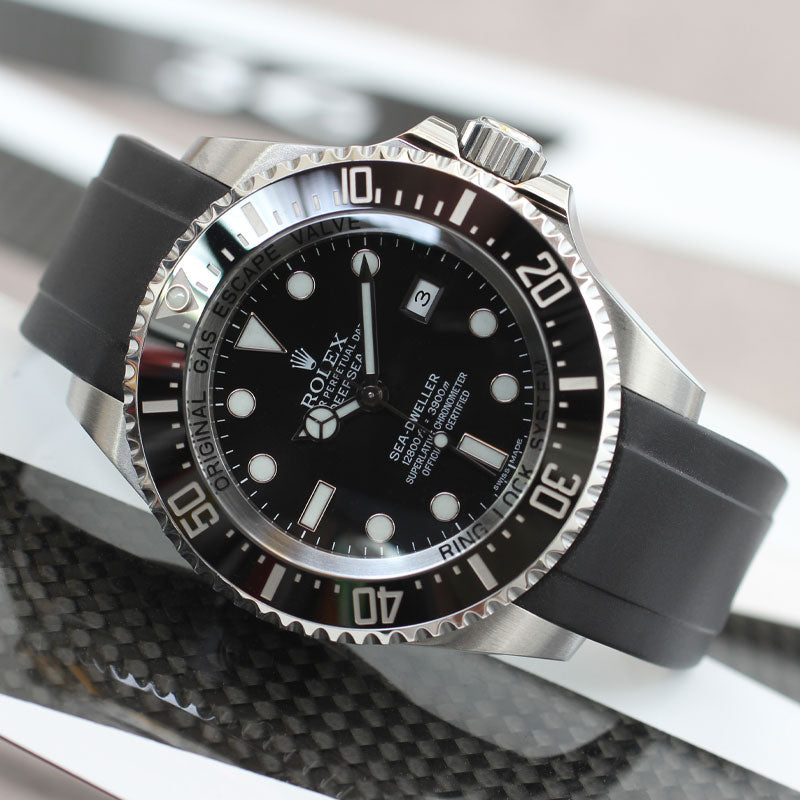 Curved End Rubber Strap for Rolex Deepsea | Everest Bands
