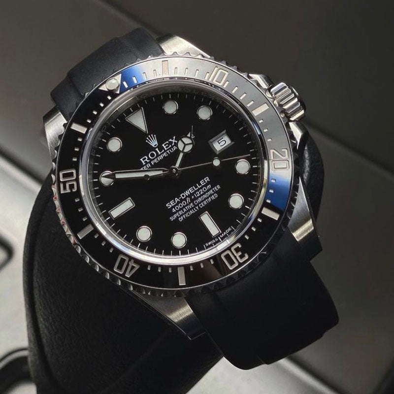 Curved End Rubber Strap for Rolex Sea-Dweller 4000 | Everest Bands