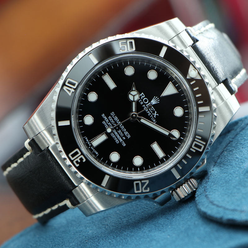 Rolex submariner leather on sale strap