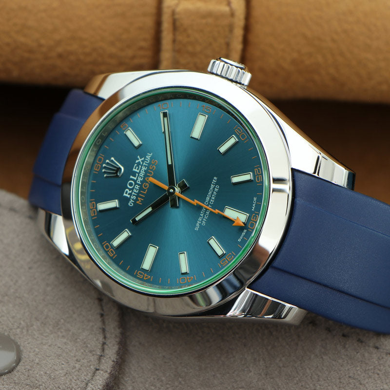 Rolex milgauss with leather on sale strap